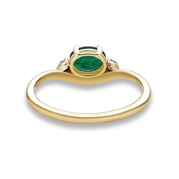Stone and Strand Emerald Diamond Merge Ring - Picture 3 of 7